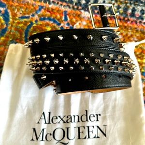 Alexander McQueen - Studded Black Double Belt